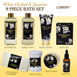 Orchid & Jasmine Home Spa - 9Pc Bath & Body Spa Gift Basket