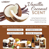 Vanilla Coconut Luxury Bath Gift Set - 9Pc Home Spa Basket